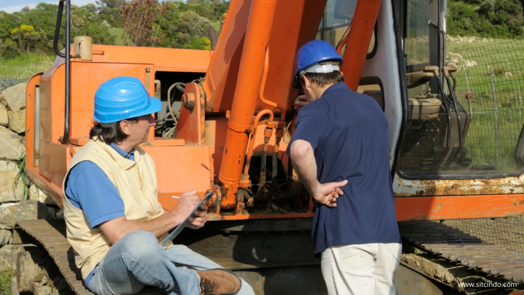 cara cek oli mesin excavator